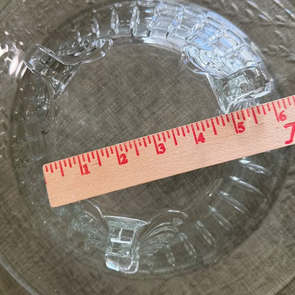 Vintage Etched Glass Footed Centerpiece Console Bowl 12.5